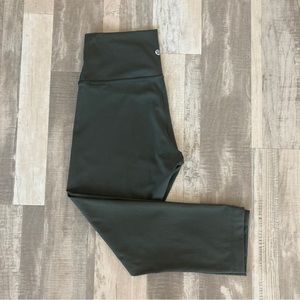 Lululemon Wunder Under High Rise Crop Leggings 8 Dark Olive